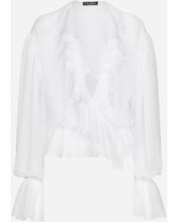 Dolce & Gabbana - ブラウス シフォン フリル - Lyst