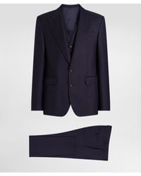 Dolce & Gabbana - Single-Breasted Micro-Patterned Wool Suit - Lyst