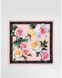 Dolce & Gabbana - Tuch Aus Seidentwill Pfingstrosen- Und Rosenprint 70 X 70 - Lyst