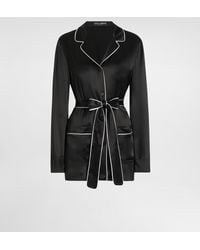 Dolce & Gabbana - Silk Pajama Shirt With Contrasting Piping - Lyst