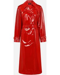 Dolce & Gabbana - Double-breasted Patent Faux Leather Coat - Lyst