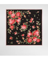Dolce & Gabbana - Foulard 70 X 70 En Sergé De Soie À Imprimé Bouquet De Roses - Lyst
