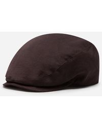 Dolce & Gabbana Coppola-Mütze Aus Leinen Und Baumwolle - Braun