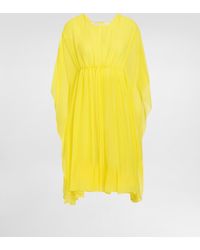 Dolce & Gabbana - Short Silk Chiffon Caftan With Drawstring - Lyst