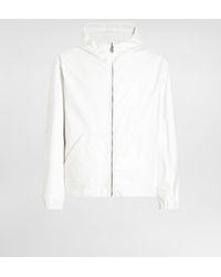Dolce & Gabbana - Leather And Fabric Jacket With Reversible Hood - Lyst