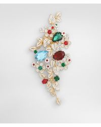 Dolce & Gabbana - Maxi Floral Brooch With Rhinestones - Lyst