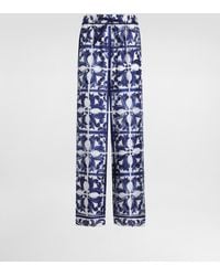Dolce & Gabbana - Dg Exclusive Majolica- Silk Twill Vanity Trousers - Lyst
