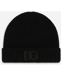 Dolce & Gabbana - Gorro En Punto Inglés De Cachemira Con Logotipo Dg - Lyst