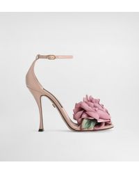 Dolce & Gabbana - Heeled Sandals With Floral Motif - Lyst