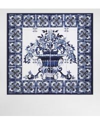 Dolce & Gabbana - Dg Exclusive Majolica- 90X90 Silk Twill Foulard - Lyst