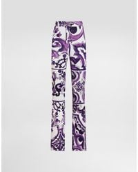 Dolce & Gabbana - Majolica-Print Flared Trousers - Lyst