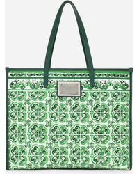 Dolce & Gabbana - Großer Shopper Aus Canvas Majolika-Print - Lyst
