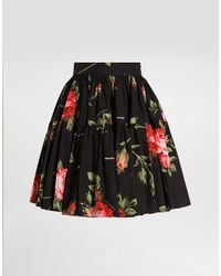 Dolce & Gabbana - Cotton Skirt With Iconic Print - Lyst