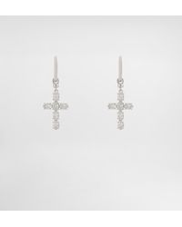 Dolce & Gabbana - Creole Earrings With Cross - Lyst