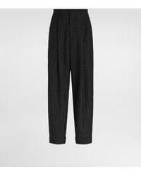 Dolce & Gabbana - Virgin Wool Trousers With Embroidery - Lyst