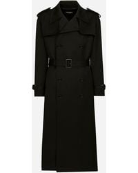 Dolce & Gabbana - Double-Breasted Wool Trench Coat - Lyst
