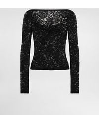 Dolce & Gabbana - Floral Lace Top With A Sweetheart Neckline - Lyst