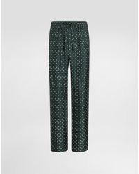 Dolce & Gabbana - Polka Dot-Print Vanity Silk Twill Trousers - Lyst