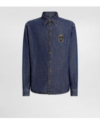 Dolce & Gabbana - Denim Shirt With Heraldic Emblem - Lyst