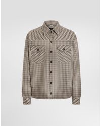 Dolce & Gabbana - Quilted Houndstooth Wool Jacket - Lyst