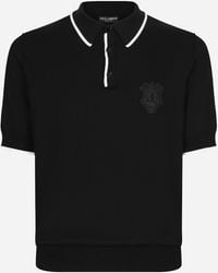 Dolce & Gabbana - Cotton Polo-Shirt With Dg Logo Embroidery - Lyst