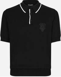 Dolce & Gabbana - Poloshirt Aus Baumwolle Mit Dg-Logostickerei - Lyst