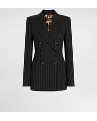 Dolce & Gabbana - Double-Breasted Pinstripe Wool Jacket - Lyst