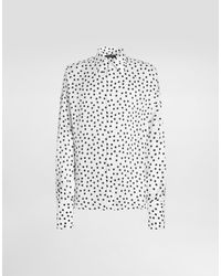 Dolce & Gabbana - Polka-Dot Print Wavy Silk Shirt - Lyst