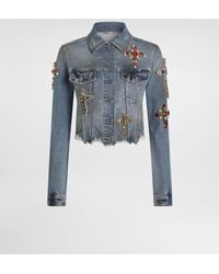 Dolce & Gabbana - Denim Jacket With Embroidery - Lyst