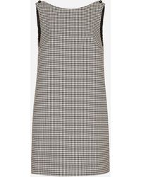 Dolce & Gabbana - Sleeveless Short Houndstooth Wool Dress - Lyst