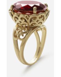 Dolce & Gabbana Gold Ring With Precious Stone - Metallic