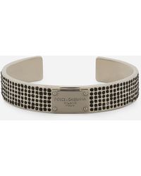Dolce & Gabbana - Logo-engraved Crystal-embellished Bracelet - Lyst