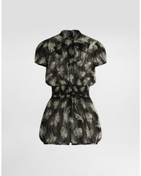 Dolce & Gabbana - Small Flower Bouquet-Print Chiffon Jumpsuit - Lyst