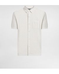 Dolce & Gabbana - Camisa De Manga Corta De Punto De Algodón Calado - Lyst
