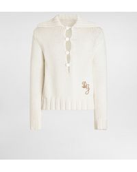 Dolce & Gabbana - Smooth Knit Pullover With Logo - Lyst