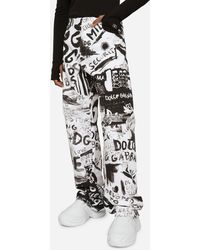 Dolce & Gabbana Oversize Graffiti-print Jeans - White