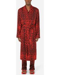 Dolce & Gabbana Bata viscosa estampado leopardo - Rojo