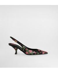 Dolce & Gabbana - Lollo Calfskin Slingback With Rose Print - Lyst