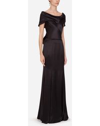 Dolce & Gabbana Long Satin Dress - Black