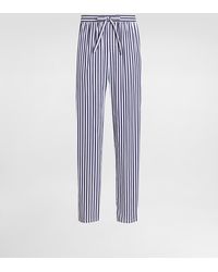 Dolce & Gabbana - Striped Poplin Vanity Trousers With Piping - Lyst