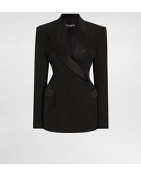 Dolce & Gabbana - Double-Breasted Wool Gabardine Tuxedo Jacket - Lyst