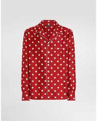 Dolce & Gabbana - Polka Dot-Print Silk Twill Vanity Shirt - Lyst
