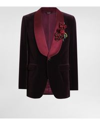 Dolce & Gabbana - Single-Breasted Sicilia Light Smooth Velvet Jacket - Lyst
