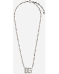 Dolce & Gabbana - Chain Necklace With Dg Logo - Lyst