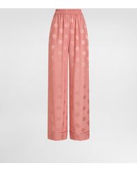 Dolce & Gabbana - Silk Satin Jacquard Pajama Pants With All-Over Dg Logo - Lyst