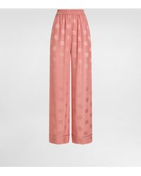 Dolce & Gabbana - Silk Satin Jacquard Pajama Pants With All-Over Dg Logo - Lyst