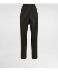 Dolce & Gabbana - Nadelstreifenhose Mit Hohem Bund Aus Twill - Lyst