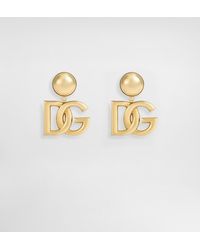 Dolce & Gabbana - Clip-On Earrings With Dg Logo - Lyst
