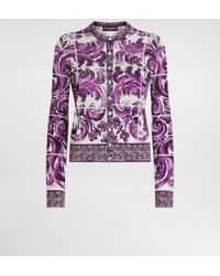 Dolce & Gabbana - Majolica-Print Silk Cardigan - Lyst