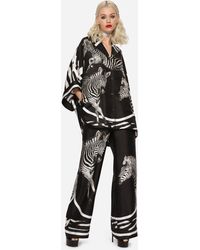 Albornoz de manga larga Dolce & Gabbana de Algodón de color Blanco Mujer Ropa de Ropa para dormir de Batas y albornoces 
